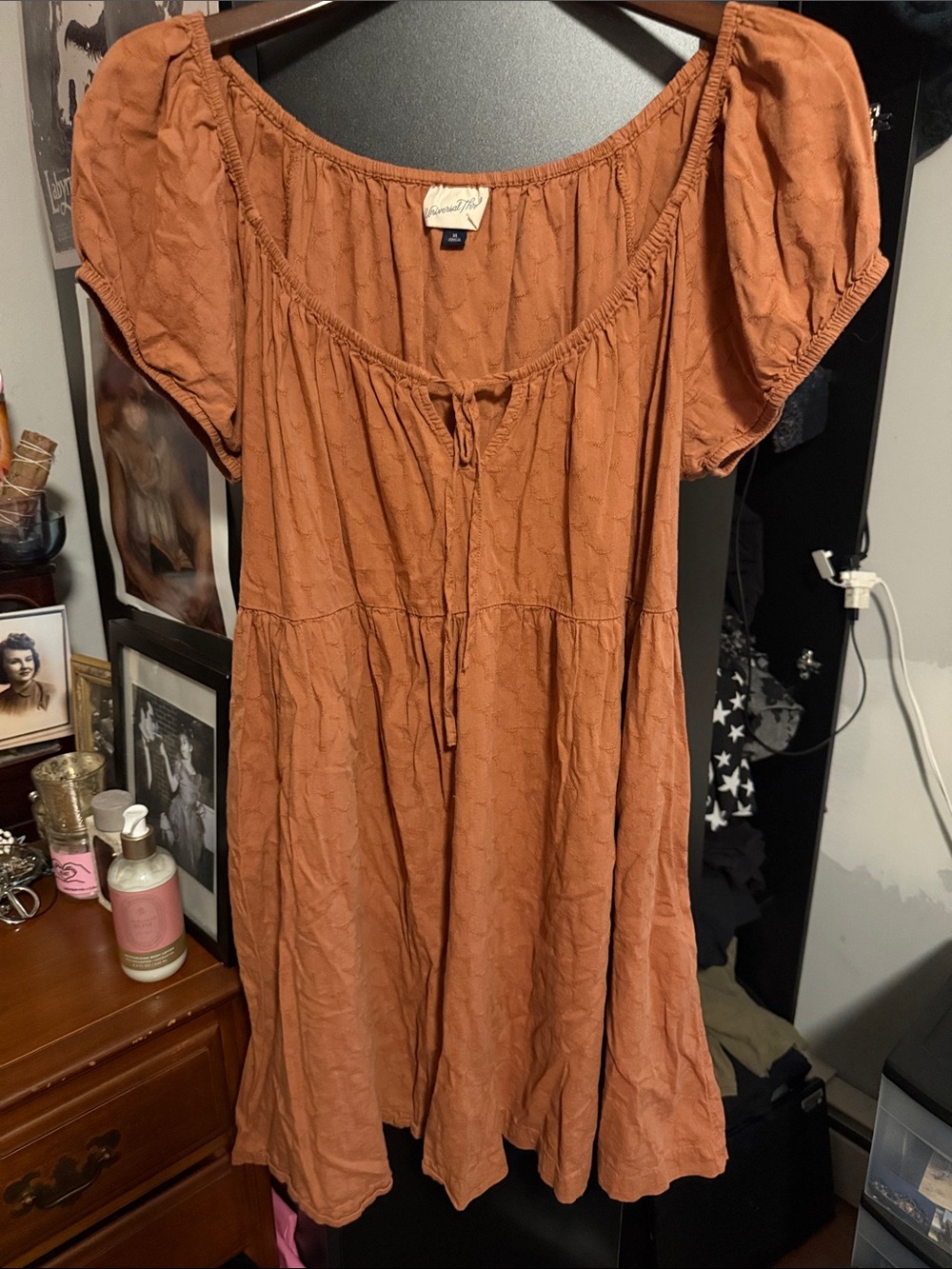 Universal Thread Rust Orange Peasant Tunic Dress